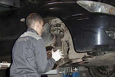 Замена амортизаторов передней подвески в санрено